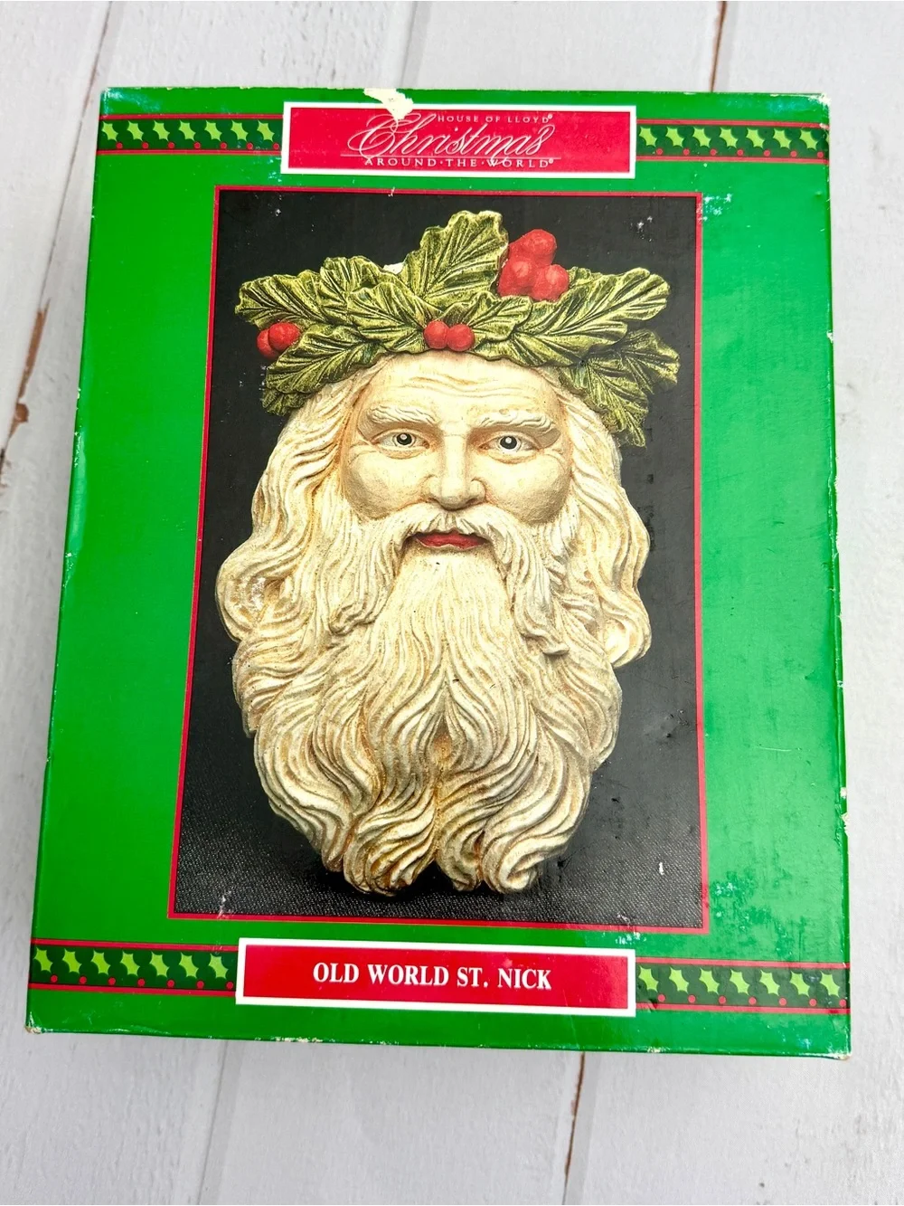 Vintage House of Lloyd Christmas Around the World Old World St Nick Santa Plaque